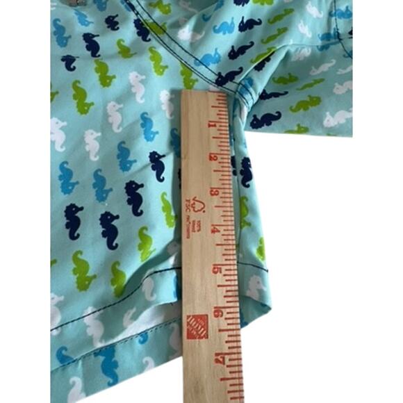 "CAPELLE" Mens Swim Trunks SZ XL Drawstring Sea Horses Beach Vacation 2 Layers - Picture 10 of 12